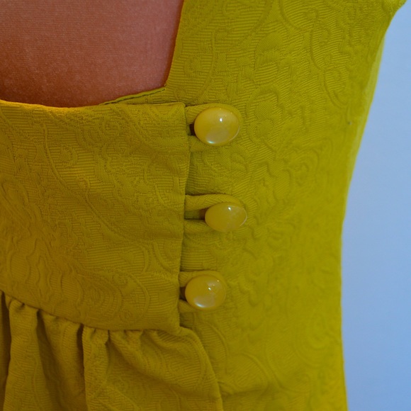 Anthropology What Goes Around Comes Around Yellow Mini Dress - Picture 7 of 7